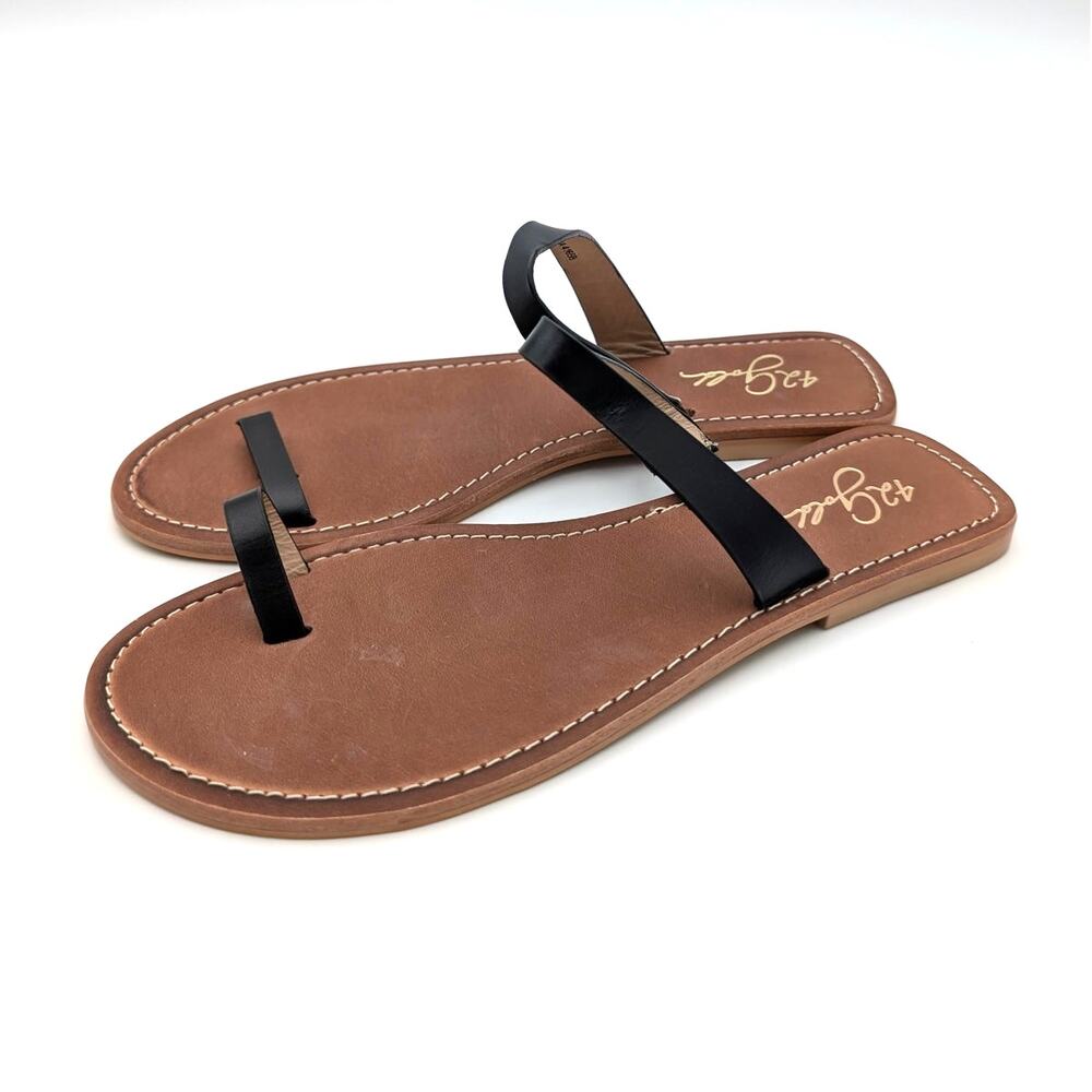42 Gold Zola Slide Sandal Open Round Toe Women's Black Size US9 EU39.5